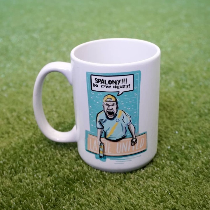 SQN Originals: Kubek duży (440 ml) Spalony do kawy nędzy Labotiga x Maciej Święty