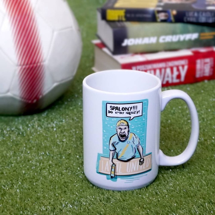 SQN Originals: Kubek duży (440 ml) Spalony do kawy nędzy Labotiga x Maciej Święty
