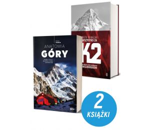 Okładki zestawu książek sportowych dostępnych na labotiga.pl. Anatomia Góry i Wszystko za K2
