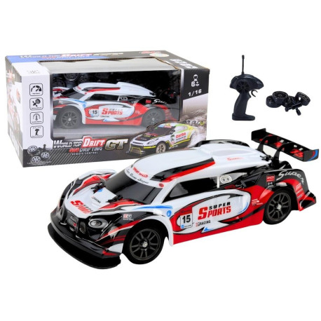 Auto sportowe RC 1:16 biało czerwone