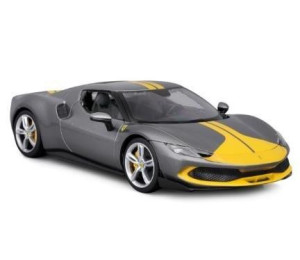 Ferrari 296 GTB Assetto Grey/Yellow 1:18 BBURAGO
