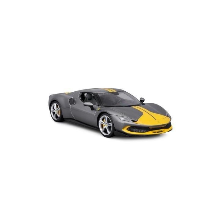 Ferrari 296 GTB Assetto Grey/Yellow 1:18 BBURAGO