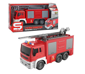 Straż pożarna pryskająca wodą