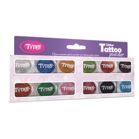 Tytoo. Brokatowe tatuaże - zestaw 12 kolorów