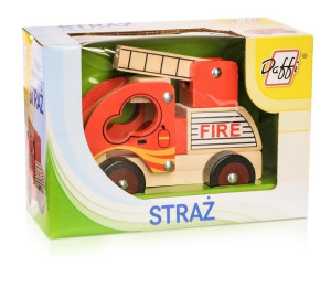 Drewniane auto - straż pożarna
