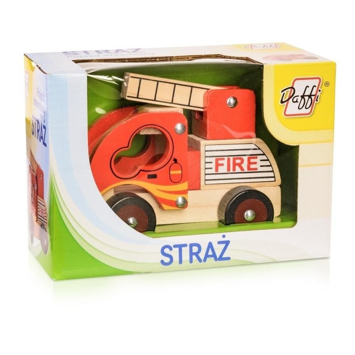 Drewniane auto - straż pożarna