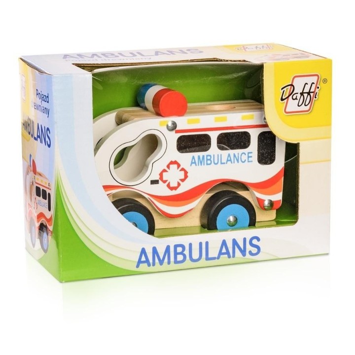 Drewniane auto - ambulans
