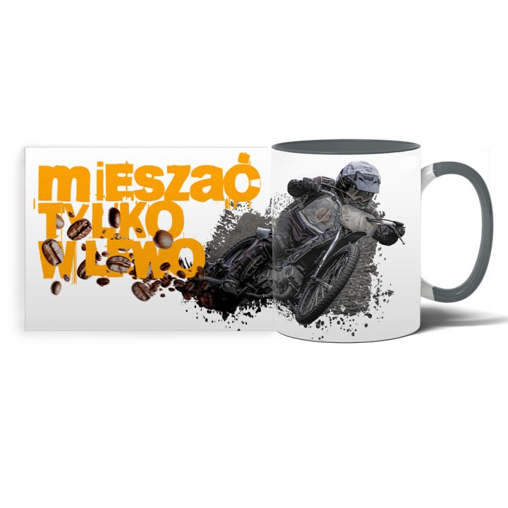 Kubek dla fana żużla (330ml) mieszaj w lewo