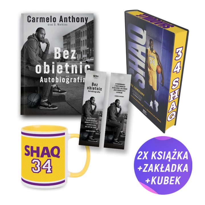 Carmelo Anthony. Bez obietnic. Autobiografia + Shaq. Bez cenzury (2x książka + kubek + zakładka gratis)