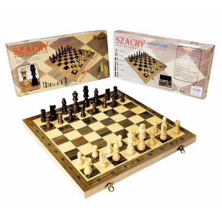 Szachy drewniane magnetyczne 39,5x39,5cm