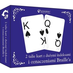 Karty z dużymi indeksami i znakami Braille'a