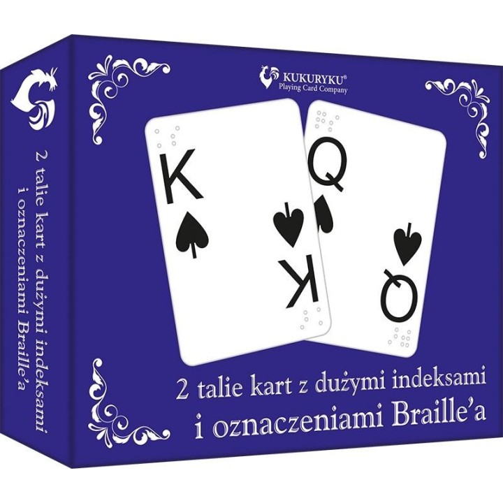 Karty z dużymi indeksami i znakami Braille'a
