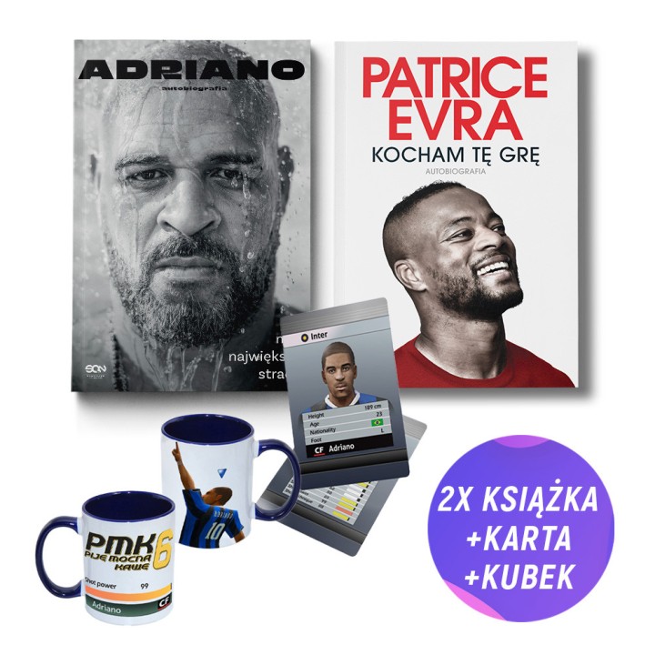 Adriano. Mój największy strach. Autobiografia + Patrice Evra (2x książka + kubek Adriano + karta gratis)