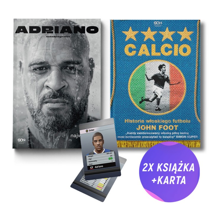 (Wysyłka ok. 11.04.) Adriano. Mój największy strach. Autobiografia + Calcio (2x książka + karta gratis)