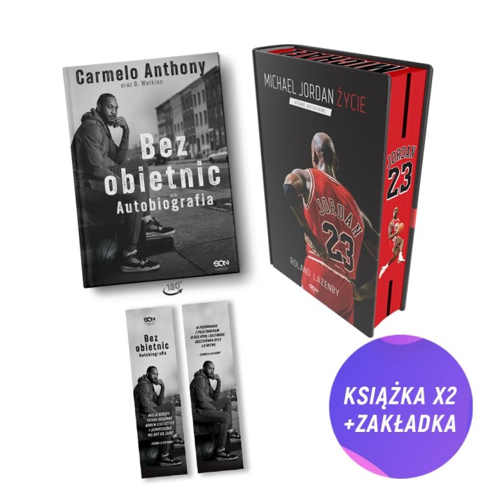 SQN Originals: Michael Jordan. Życie (barwione brzegi) + Carmelo Anthony (2x książka + zakładka)