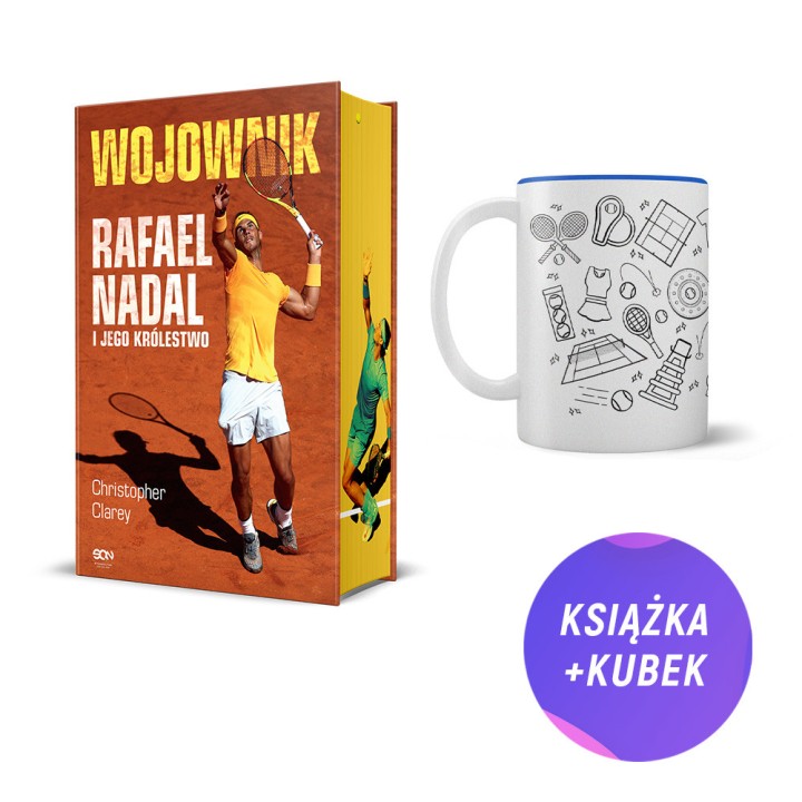 Wojownik. Rafael Nadal i jego królestwo (książka + kubek tenisowy 420ml) (barwione brzegi)