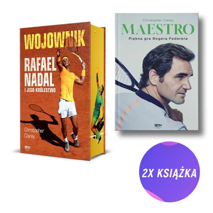 Wojownik. Rafael Nadal i jego królestwo + Maestro. Roger Federer (2x książka) (barwione brzegi)