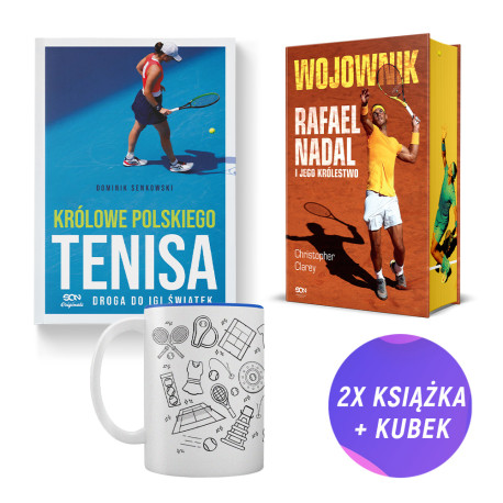 SQN Originals: Królowe polskiego tenisa + Wojownik. Rafael Nadal (2x książka + kubek tenisowy)