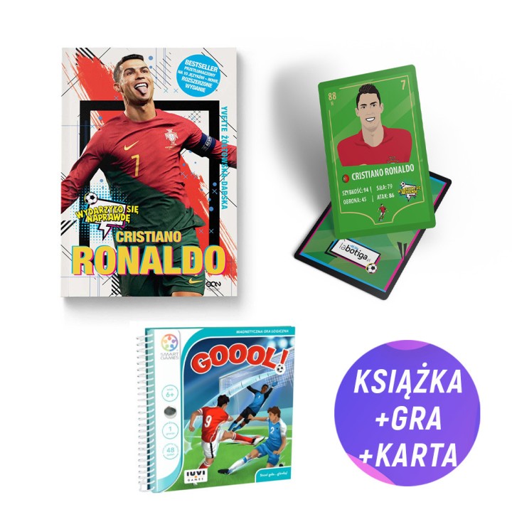 Pakiet: Cristiano Ronaldo Chłopiec, który wiedział, czego chce (książka + gra logiczna GOOL + karta gratis)