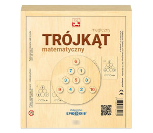 Magiczny trójkąt matematyczny w drewnianym pudełku