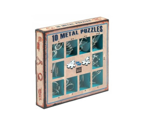 Łamigłówki metalowe 10 szt Zestaw niebieski G3