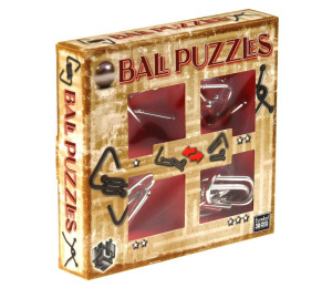 Łamigłówki metalowe 4 szt Ball Puzzles czerwony G3