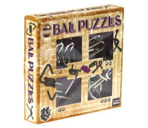 Łamigłówki metalowe 4 szt Ball Puzzles fiolet G3