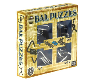 Łamigłówki metalowe 4 szt Ball Puzzles niebiesk G3