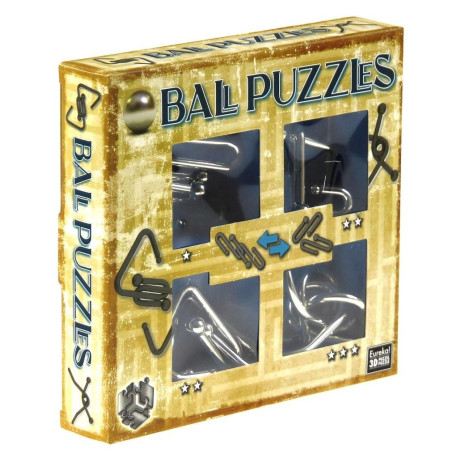 Łamigłówki metalowe 4 szt Ball Puzzles niebiesk G3