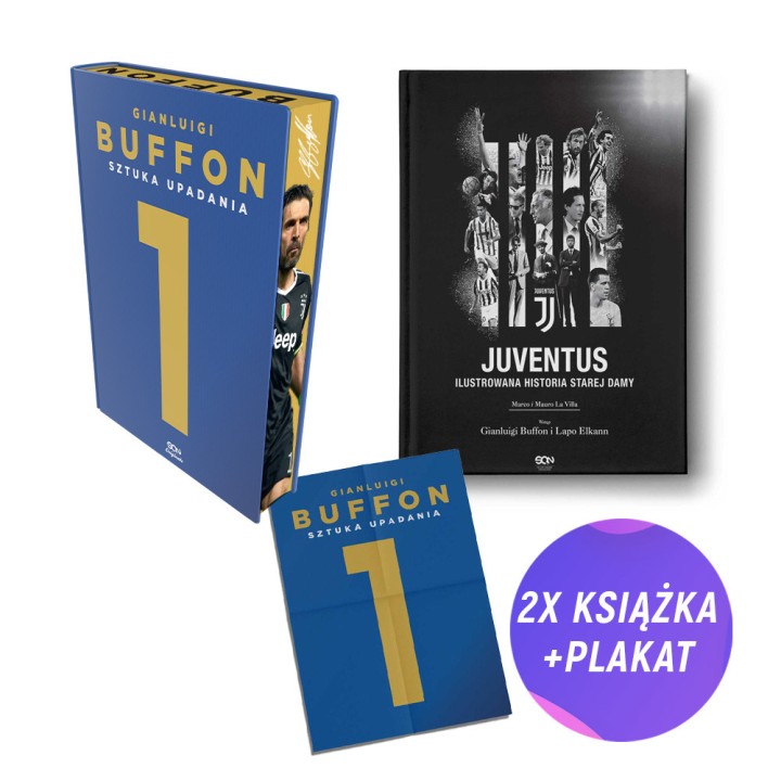 Gianluigi Buffon (barwione brzegi) + Juventus. Ilustrowana historia Starej Damy (2x książka + plakat gratis)