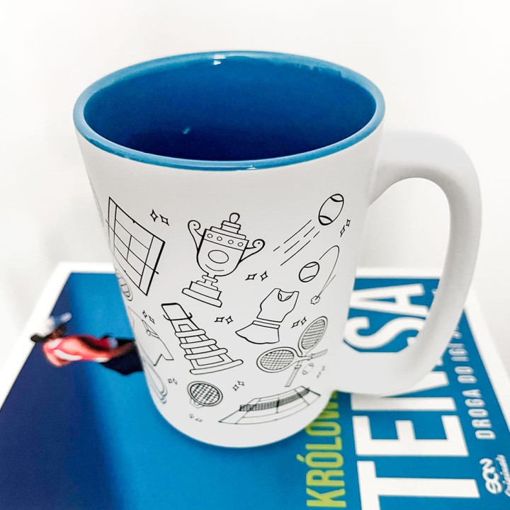 Kubek tenisowy duży (400 ml) z dużym uchem dla fanów tenis
