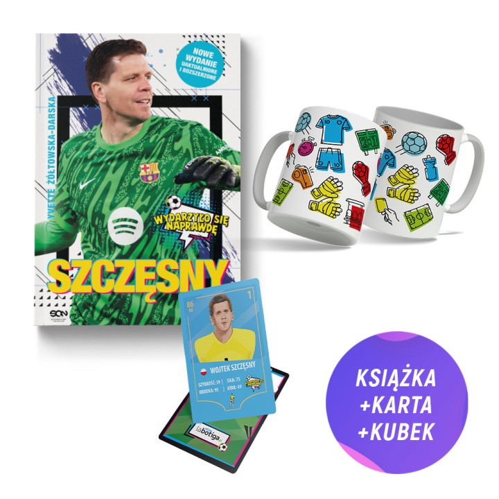 Szczęsny. Chłopak, który odważył się być bramkarzem (książka + kubek piłkarski 330ml + karta gratis)