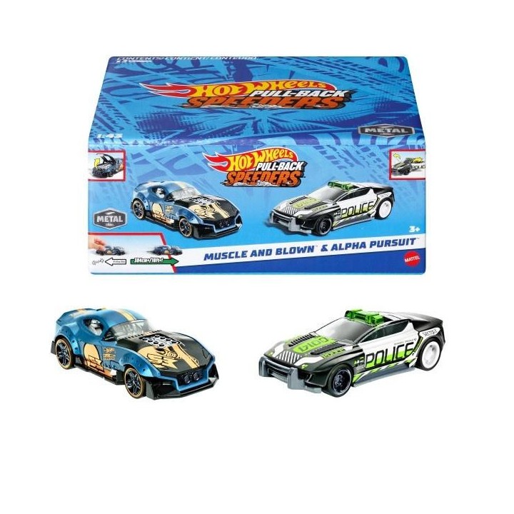 Hot Wheels Pull-Back Speeders 2-pak mix (6szt)