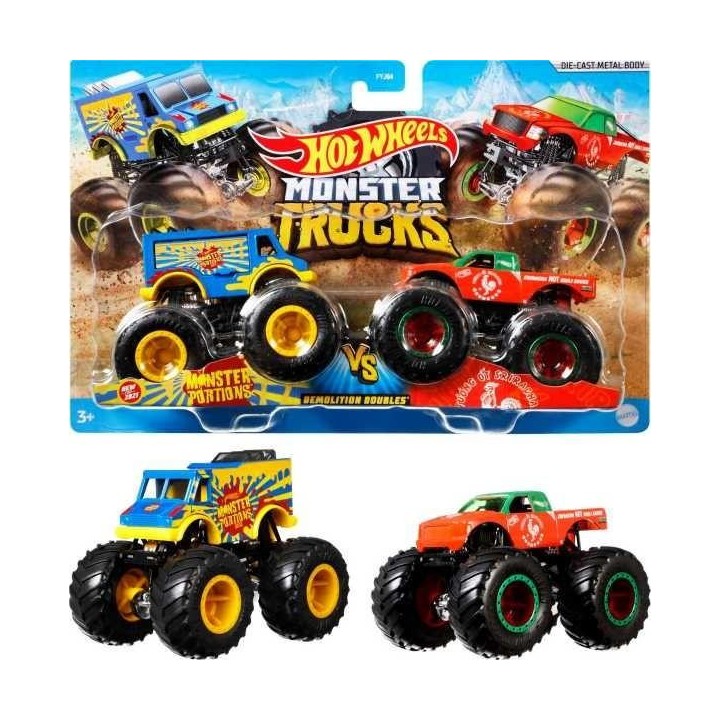Hot Wheels Monster Trucks Pojazd 1:64 2-pak (8szt)