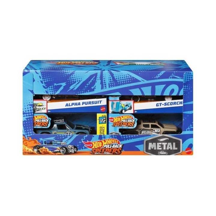 Hot Wheels Pojazd z napędem pull-back mix (8szt)