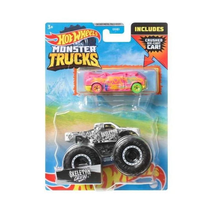 Hot Wheels Monster Trucks 1:64 + auto mix (8szt)