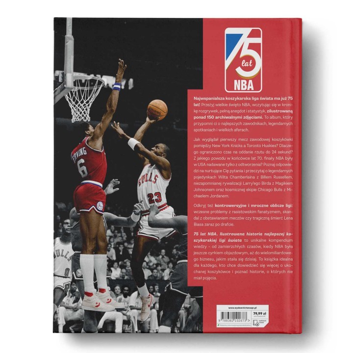 Okładka książki 75 lat NBA. Ilustrowana historia najlepszej koszykarskiej ligi świata w księgarni Labotiga
