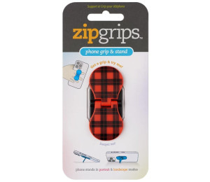 ZipGrip uchwyt na palce do telefonu Czerwona krat