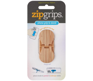 ZipGrip uchwyt na palce do telefonu Drewno