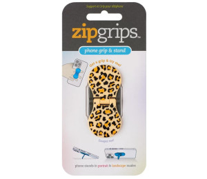 ZipGrip uchwyt na palce do telefonu Skóra lampart