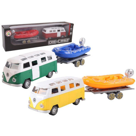 Samochód Van z przyczepą kempingową metal no.1 mix