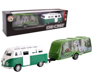 Samochód Van z przyczepą kempingową metal no.2