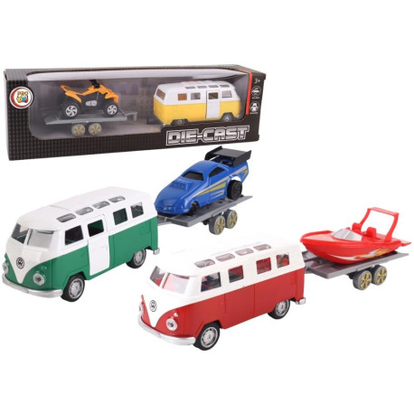 Samochód Van z przyczepą metal mix