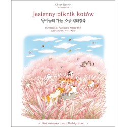 Jesienny piknik kotów. Kolorowanka z serii Kwiaty