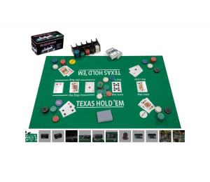 Zestaw do pokera 200 żetonów z matą i kartami