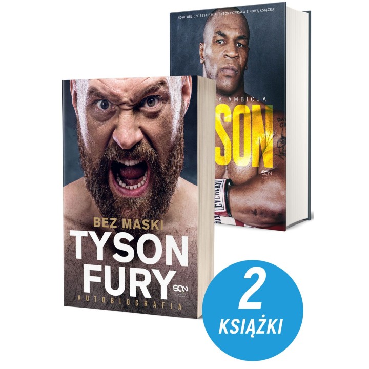 Zdjęcie pakietu Tyson Fury. Bez maski + Tyson. Żelazna ambicja w księgarni sportowej Labotiga