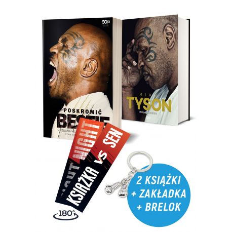 Zdjęcie pakietu: Poskromić bestię. Nieznana historia Mike&#039;a Tysona + Mike Tyson. Moja prawda + Zakładka + Brelok w księgarni La