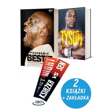 Zdjęcie pakietu: Poskromić bestię. Nieznana historia Mike&#039;a Tysona + Tyson. Żelazna ambicja + Zakładka w księgarni Labotiga