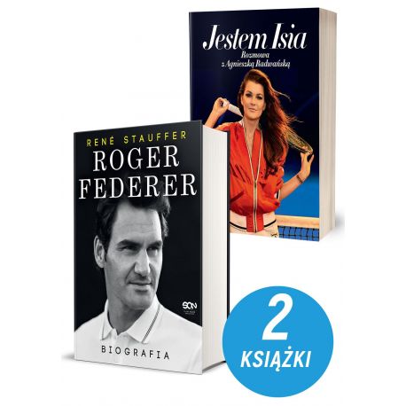 Zdjęcie pakietu Roger Federer. Biografia + Jestem Isia. Rozmowa z Agnieszka Radwańską w księgarni Labotiga
