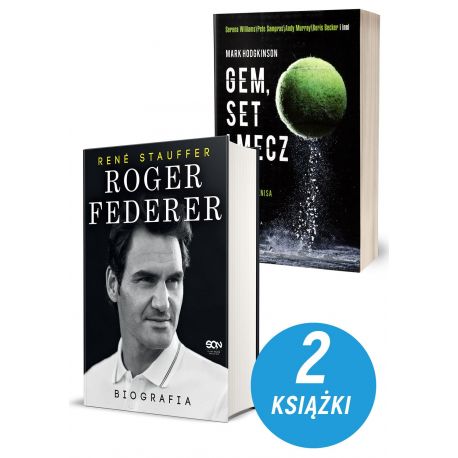 Zdjęcie pakietu Roger Federer. Biografia + Gem set mecz Tajemna broń światowych mistrzów tenisa w księgarni Labotiga